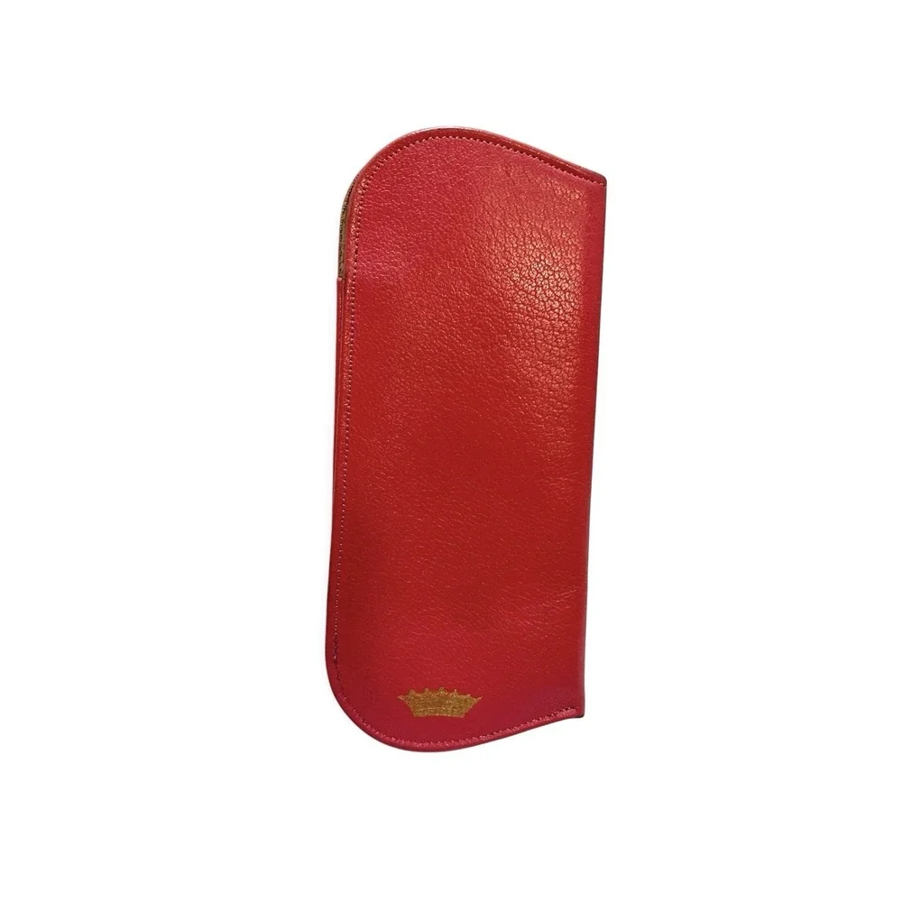 Vintage Coral PRINCESS GARDNER Leather Eyeglass Case Glasses Holder Tulip Floral